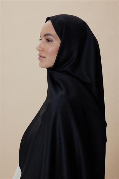 SIRMA YÜN İPEK JAKARLI ŞAL 70*200 CM - SİYAH