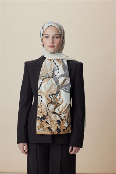 SİTARE PAMUK İPEK ŞAL 70*190 CM - BEJ