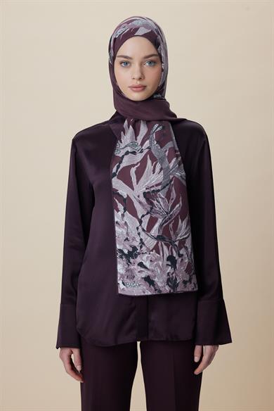 SİTARE PAMUK İPEK ŞAL 70*190 CM - BORDO