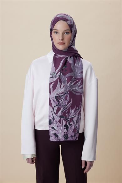 SİTARE PAMUK İPEK ŞAL 70*190 CM - FUŞYA