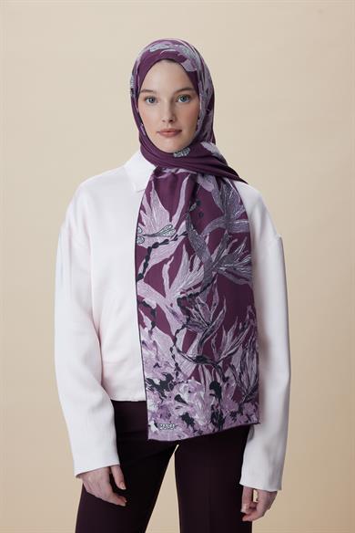 SİTARE PAMUK İPEK ŞAL 70*190 CM - FUŞYA