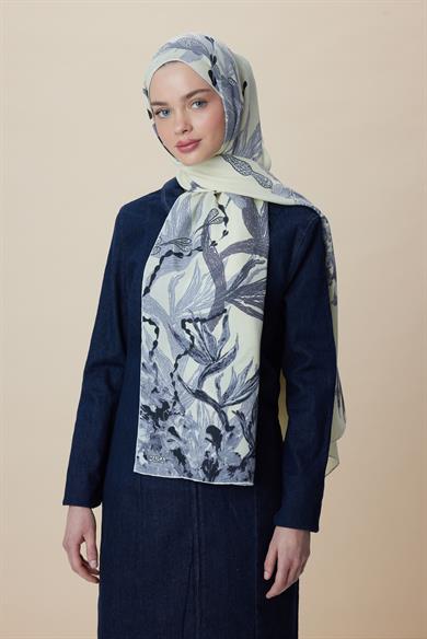 SİTARE PAMUK İPEK ŞAL 70*190 CM - KREM