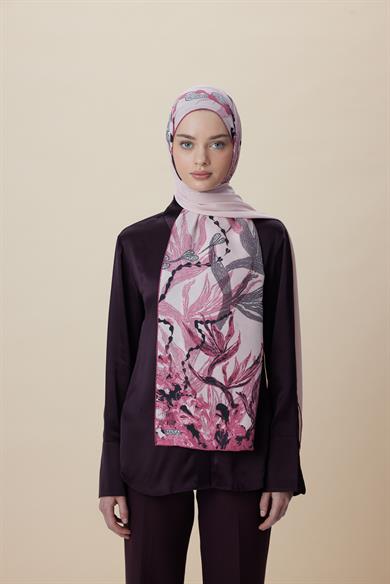 SİTARE PAMUK İPEK ŞAL 70*190 CM - PUDRA PEMBE