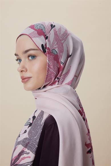 SİTARE PAMUK İPEK ŞAL 70*190 CM - PUDRA PEMBE