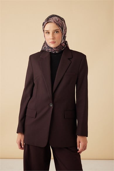 SU MASALI TİVİL İPEK EŞARP 90*90 CM - BORDO