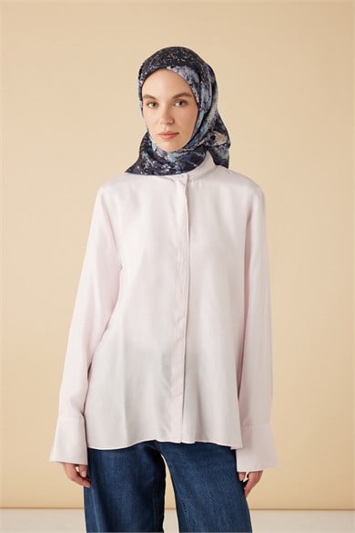 SU MASALI TİVİL İPEK EŞARP 90*90 CM - LACİVERT