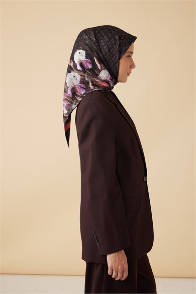 SUSEN TİVİL İPEK EŞARP 90*90 CM - BORDO