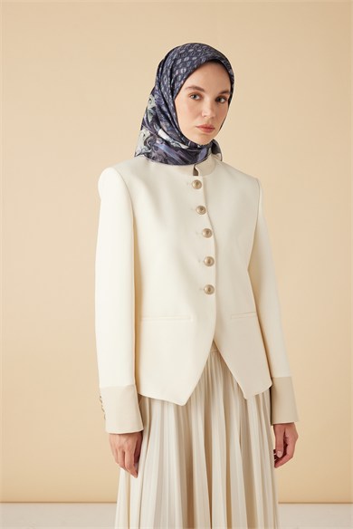 SUSEN TİVİL İPEK EŞARP 90*90 CM - İNDİGO