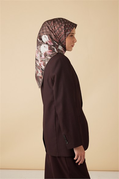 SUSEN TİVİL İPEK EŞARP 90*90 CM - PUDRA PEMBE