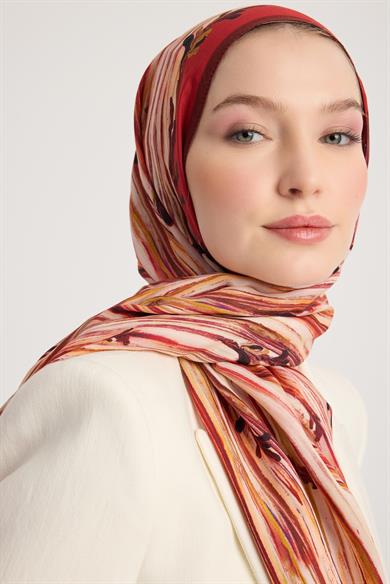 SUZEN FLOŞ VİSKON ŞAL 70*190 CM - KİREMİT