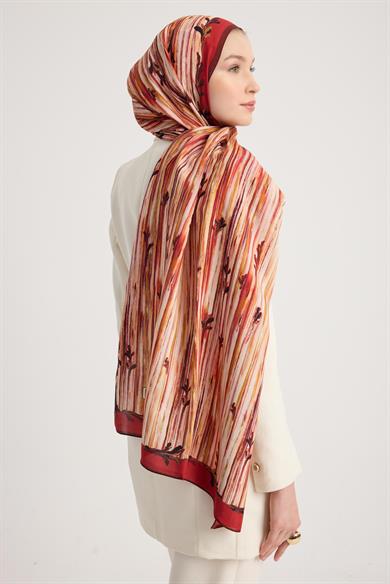 SUZEN FLOŞ VİSKON ŞAL 70*190 CM - KİREMİT