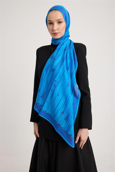 SUZEN FLOŞ VİSKON ŞAL 70*190 CM - SAKS