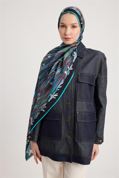 SUZEN FLOŞ VİSKON ŞAL 70*190 CM - TURKUAZ