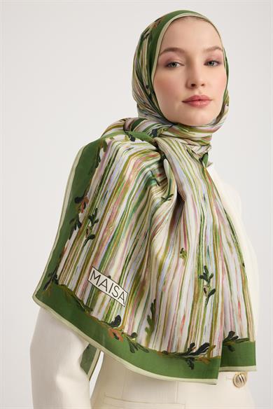 SUZEN FLOŞ VİSKON ŞAL 70*190 CM - YEŞİL