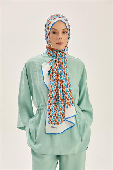 TAN FLOŞ VİSKON 70*190CM ŞAL - MAVİ 