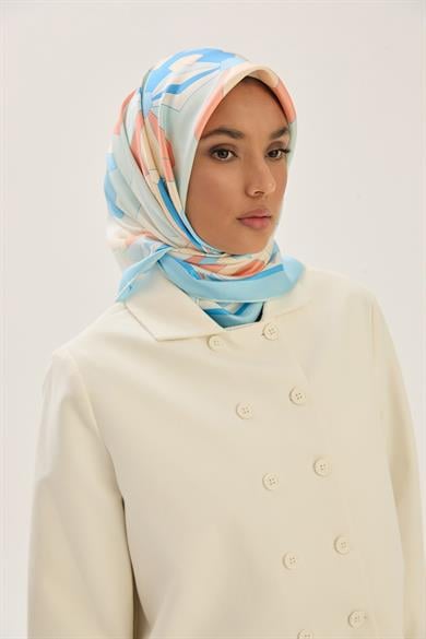 TARA MULBERRY İPEK EŞARP 90*90 CM - AÇIK MAVİ