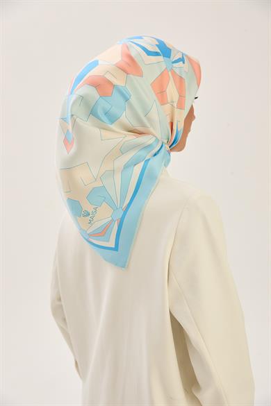 TARA MULBERRY İPEK EŞARP 90*90 CM - AÇIK MAVİ