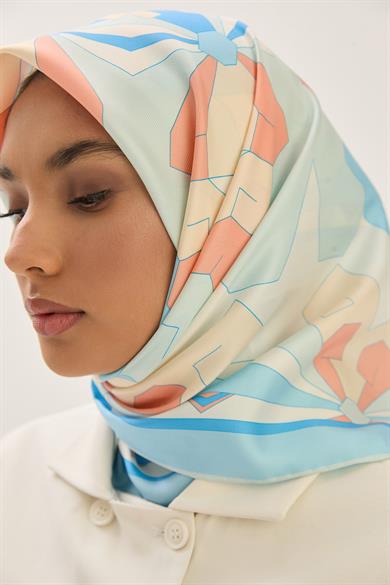 TARA MULBERRY İPEK EŞARP 90*90 CM - AÇIK MAVİ