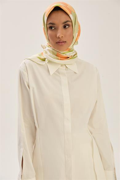 TARA MULBERRY İPEK EŞARP 90*90 CM - FISTIK YEŞİLİ