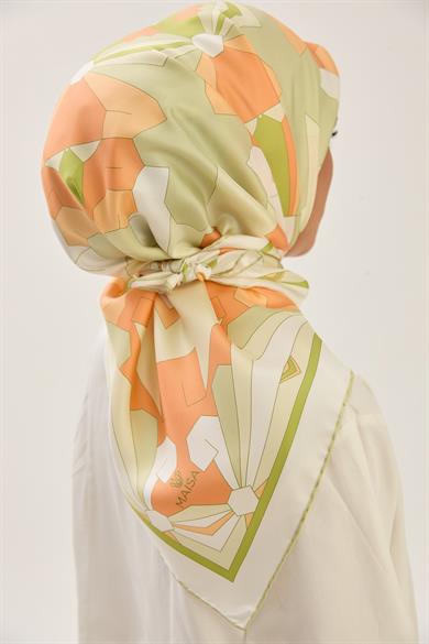 TARA MULBERRY İPEK EŞARP 90*90 CM - FISTIK YEŞİLİ