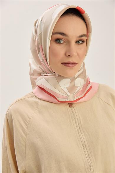 TARA MULBERRY İPEK EŞARP 90*90 CM - PUDRA PEMBE
