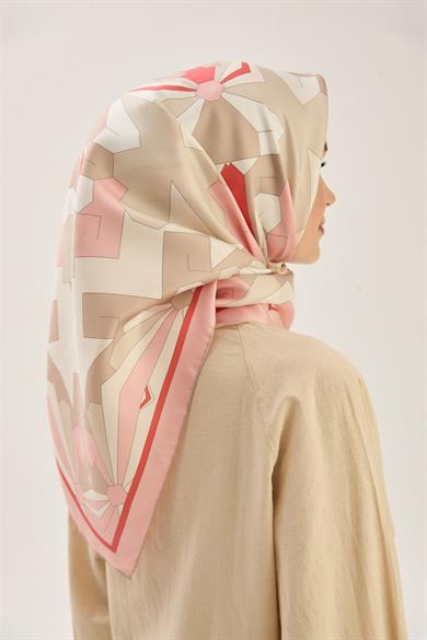 TARA MULBERRY İPEK EŞARP 90*90 CM - PUDRA PEMBE