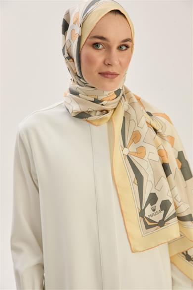TARA PAMUK İPEK ŞAL 70*190 CM - BEJ