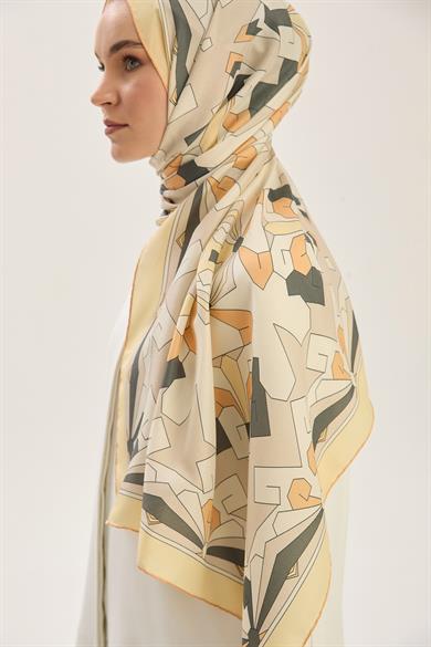 TARA PAMUK İPEK ŞAL 70*190 CM - BEJ