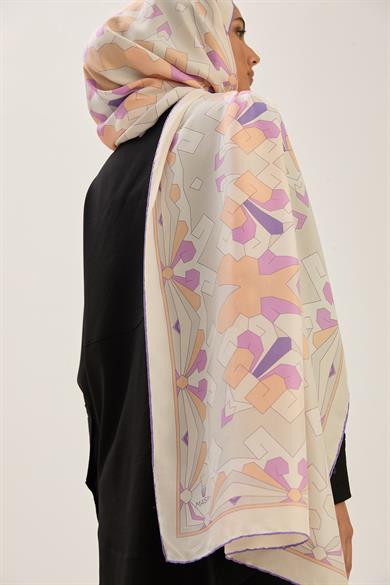 TARA PAMUK İPEK ŞAL 70*190 CM - MOR