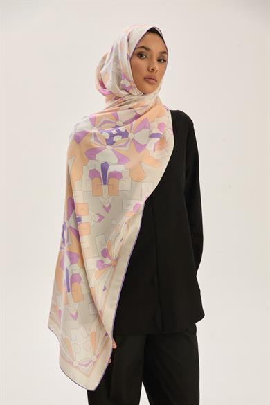 TARA PAMUK İPEK ŞAL 70*190 CM - MOR