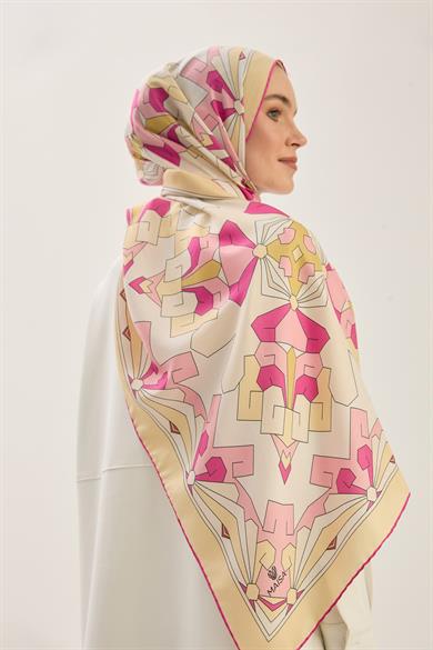 TARA PAMUK İPEK ŞAL 70*190 CM - PEMBE