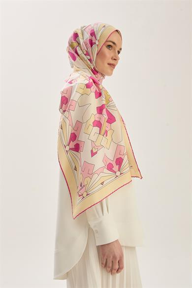 TARA PAMUK İPEK ŞAL 70*190 CM - PEMBE