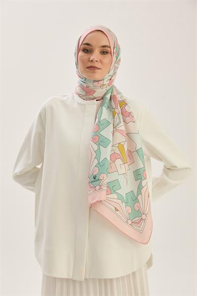 TARA PAMUK İPEK ŞAL 70*190 CM - PUDRA PEMBE