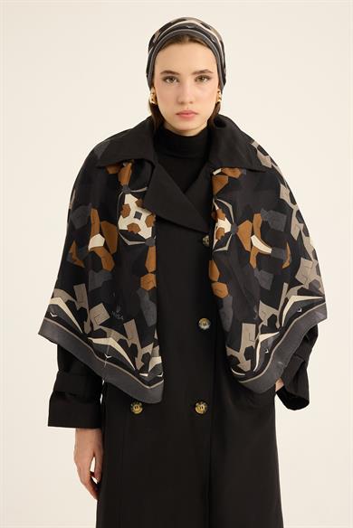 TARA YÜN İPEK KAŞMİR ŞAL 70*200 CM - ANTRASİT