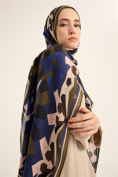 TARA YÜN İPEK KAŞMİR ŞAL 70*200 CM - LACİVERT