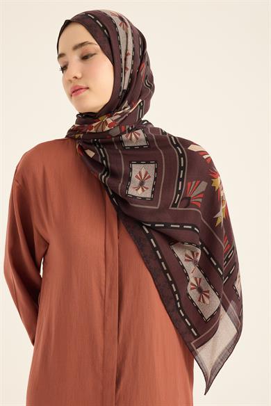 TUSEM YÜN İPEK KAŞMİR ŞAL 70*200 CM - BORDO