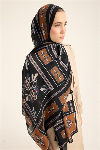 TUSEM YÜN İPEK KAŞMİR ŞAL 70*200 CM - LACİVERT