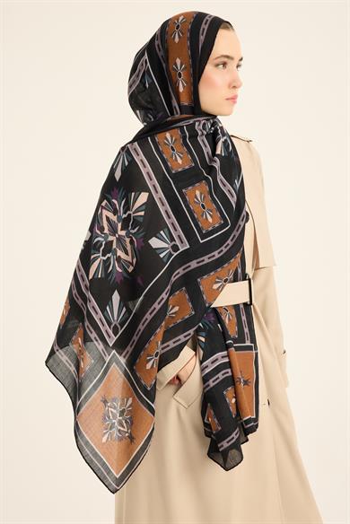 TUSEM YÜN İPEK KAŞMİR ŞAL 70*200 CM - LACİVERT