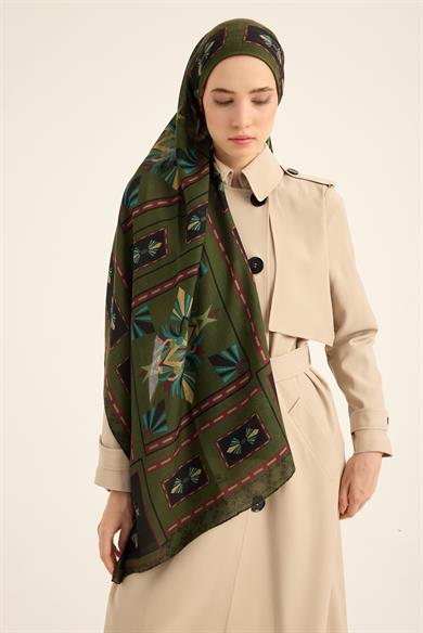 TUSEM YÜN İPEK KAŞMİR ŞAL 70*200 CM - YEŞİL