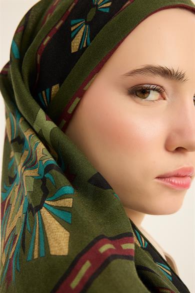 TUSEM YÜN İPEK KAŞMİR ŞAL 70*200 CM - YEŞİL