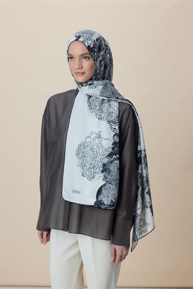 TUVANA PAMUK İPEK ŞAL 70*190 CM - GRİ