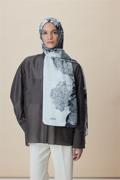 TUVANA PAMUK İPEK ŞAL 70*190 CM - GRİ