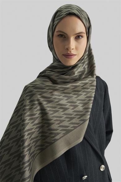 UMAY %100 İPEK JAKARLI ŞAL-ACI KAHVE