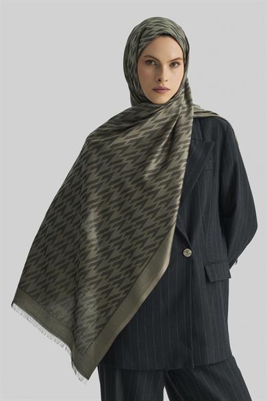 UMAY %100 İPEK JAKARLI ŞAL-ACI KAHVE