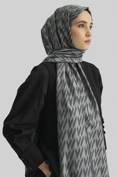 UMAY %100 İPEK JAKARLI ŞAL-ANTRASİT