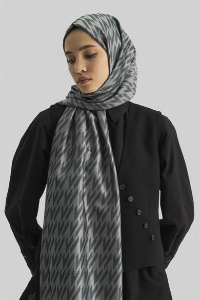 UMAY %100 İPEK JAKARLI ŞAL-ANTRASİT