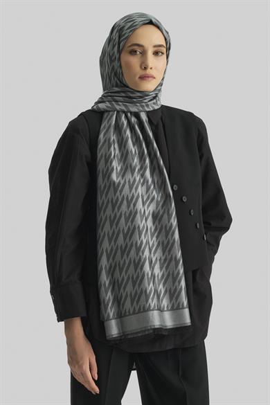 UMAY %100 İPEK JAKARLI ŞAL-ANTRASİT