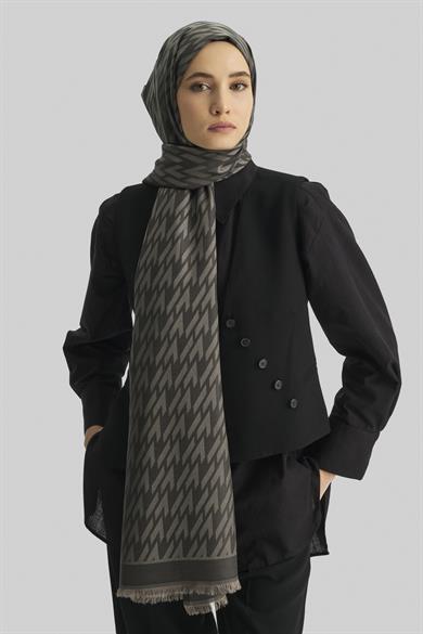 UMAY %100 İPEK JAKARLI ŞAL-FÜME
