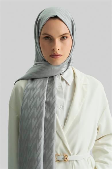 UMAY %100 İPEK JAKARLI ŞAL-GRİ