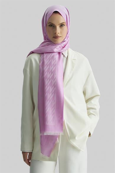 UMAY %100 İPEK JAKARLI ŞAL-PEMBE